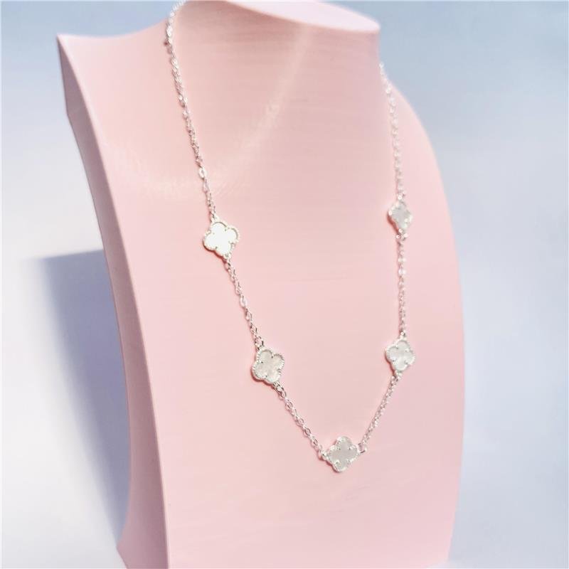 CHOKER VAN CLEEF 5 TREVOS BRANCO