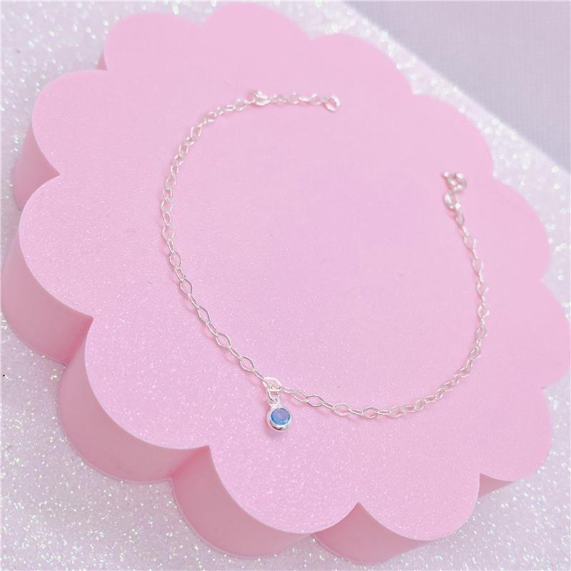 PULSEIRA COM 1 PINGENTE AZUL CLARO